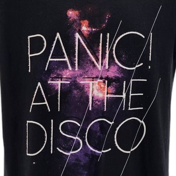 Vintage Bay Island Panic! At the Disco Galaxy Spell Out T-Shirt Mens Medium - Picture 3 of 6